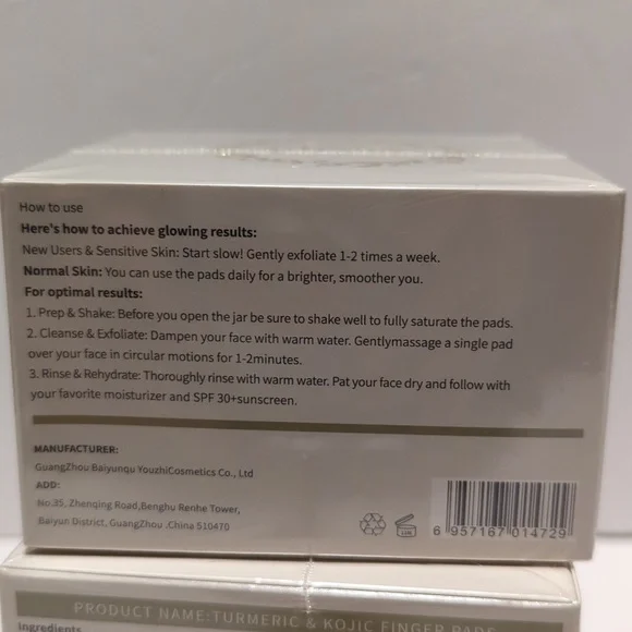 NEW 2 Jars- Turmeric Kojic Acid Cleansing Exfoliating Face Scrub Pads - Picture 12 of 13